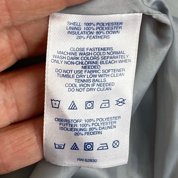 Lands’ End Women’s Gray Full Zip 80/20 Down Filled Puffer Vest Sz L (14-16) - Picture 8 of 13